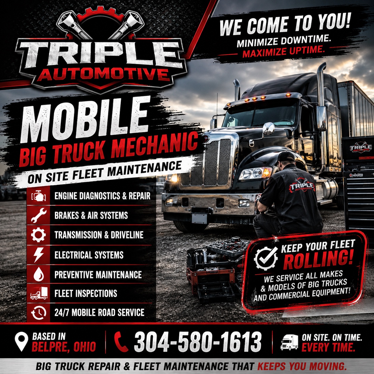 Triple G Automotive mobile big truck mechanic service